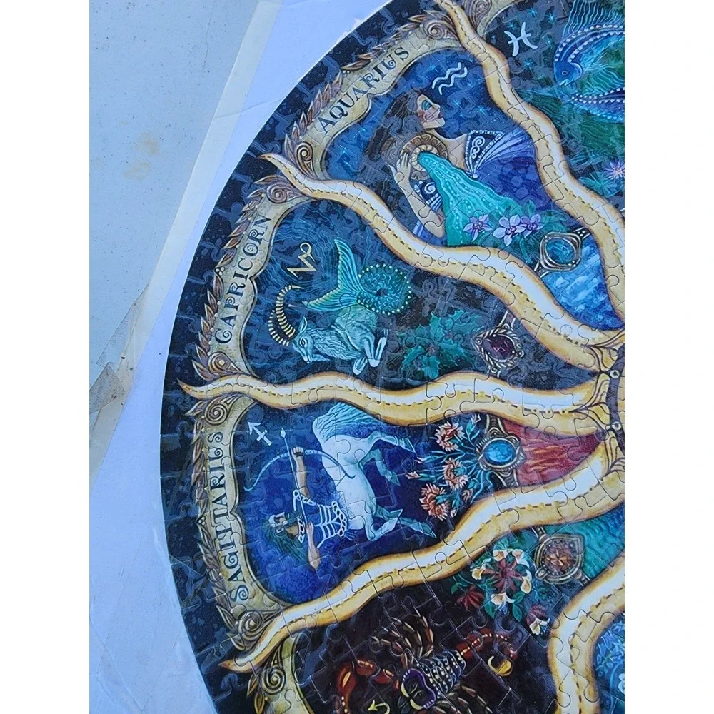 Large Celestial Moon And Sun Zodiac Finished Puzzle Wall Decor